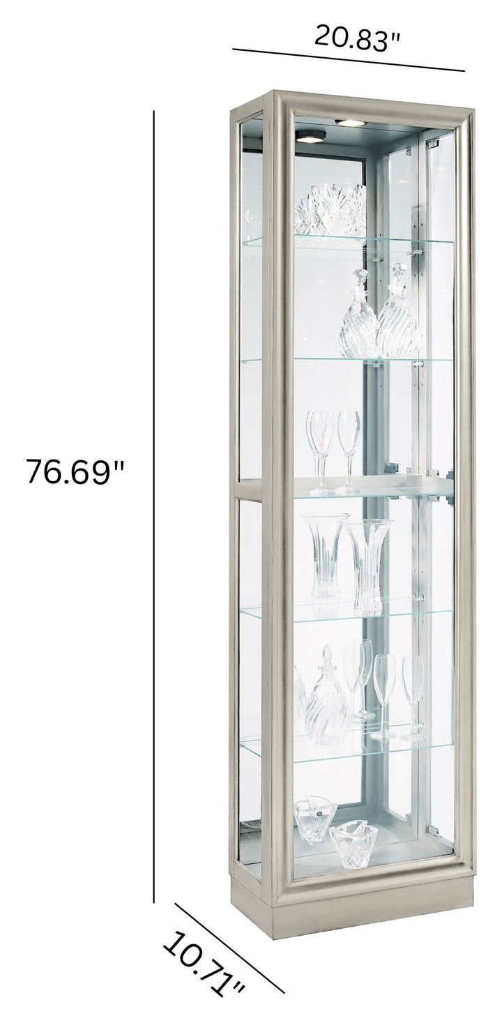 Curios Platinum Silver Side Entry 5 Shelf Curio Cabinet - 21455