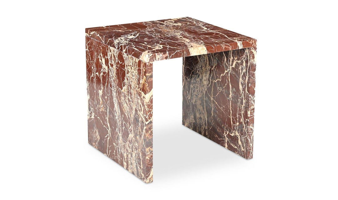 Rosa Accent Table Rosso Levanto Marble - AmericanHomeFurniture