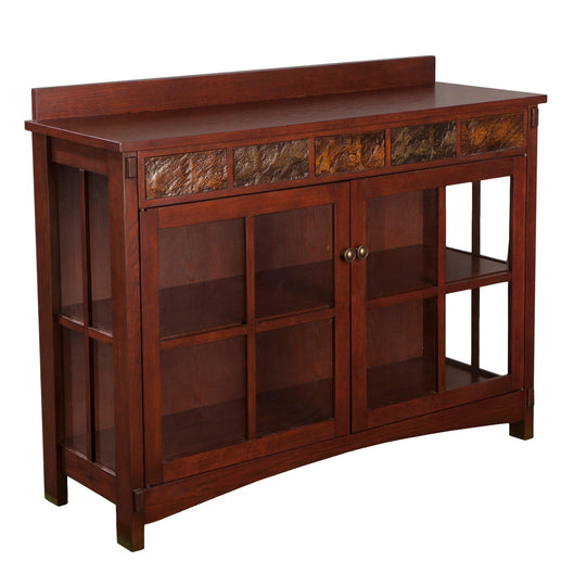 SEI Furniture Camino Mission Faux Slate Sideboard and Display Curio CABINETS