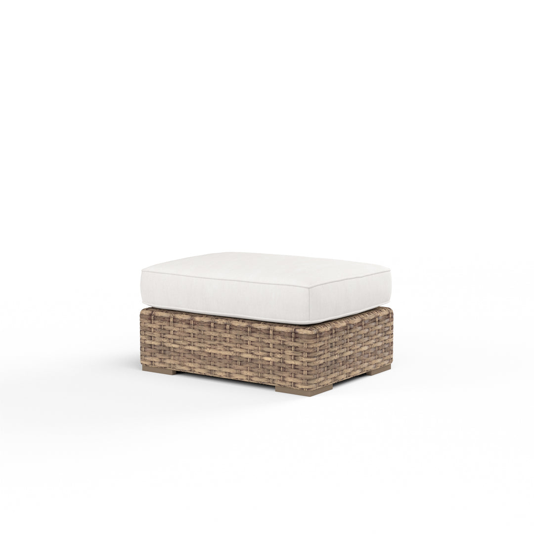 American Home Furniture | Sunset West - Havana Ottoman in Canvas Flax w/ Self Welt