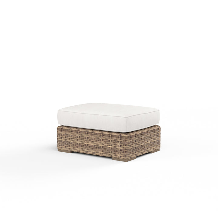 American Home Furniture | Sunset West - Havana Ottoman in Canvas Flax w/ Self Welt