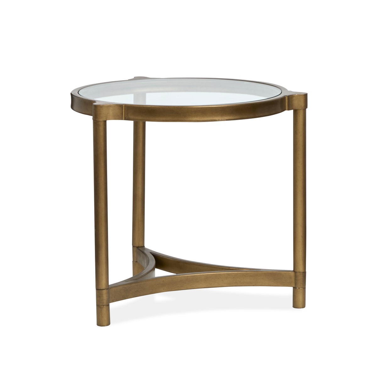 Cassidy Aged Brass And Volakas Classic Round End Table - T6357-05