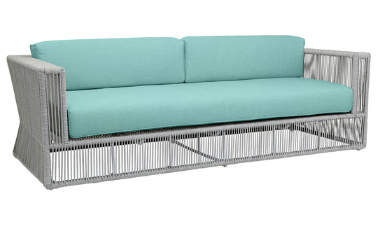 Miami Sofa in Dupione Celeste w/ Self Welt