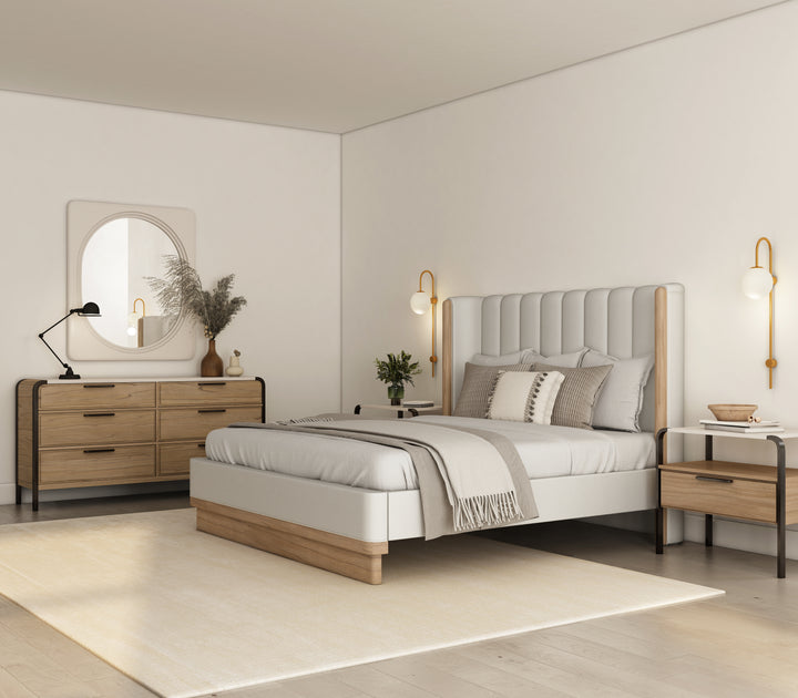 Portico-6/6 Upholstered Shelter Bed