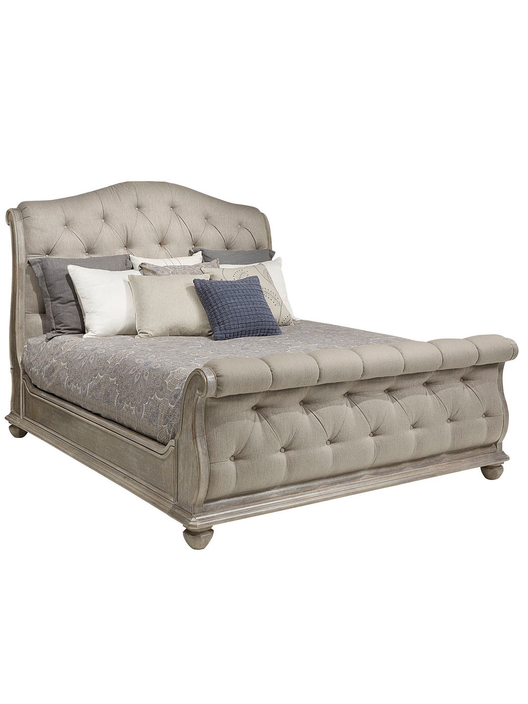 American Home Furniture | A.R.T. Furniture - Summer Creek Shoals Upholstered Tufted Sleigh Bed