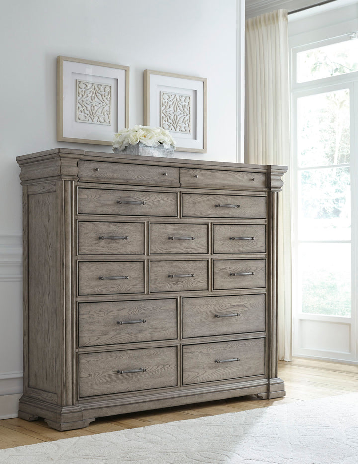 Madison Ridge Heritage Taupe 14 Drawer Master Chest - P091127