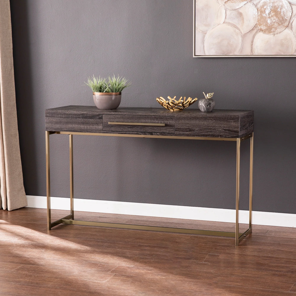 Akmonton Long Console Table w/ Storage - AmericanHomeFurniture