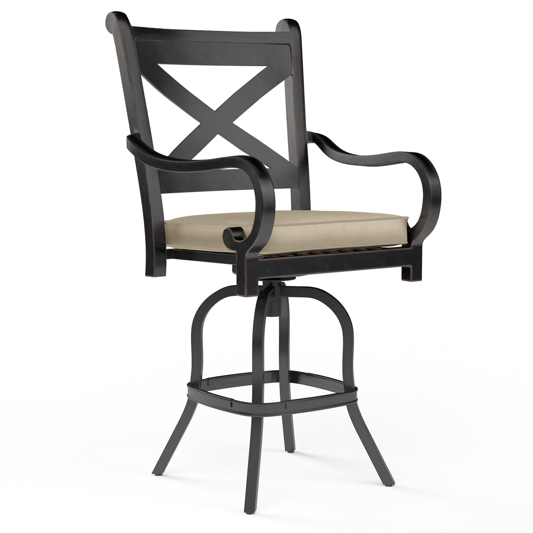 Monterey Counter Stool in Linen Stone w/ Selt Welt
