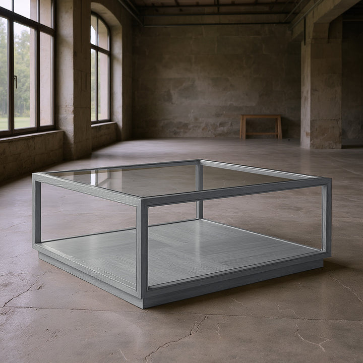 Glaze Sq Cktl Table-Vintage Blue