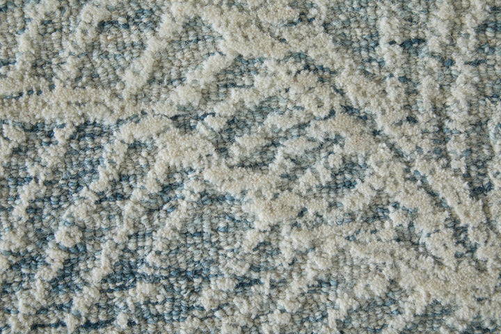 Rectangle/5' x 8'/Blue/Ivory