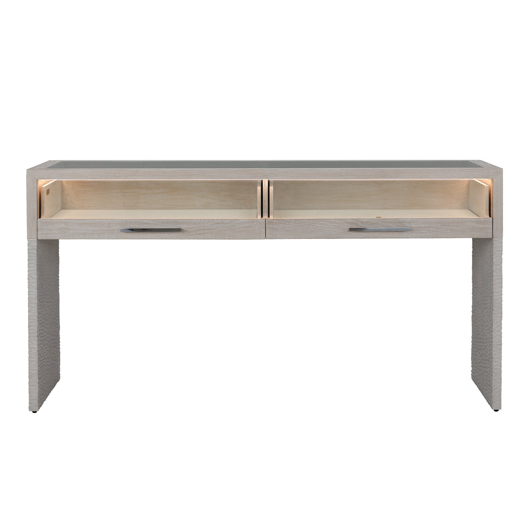 Galicia Two-Drawer Lighted Console Table