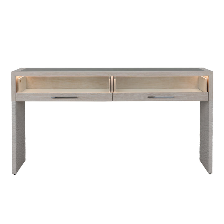 Galicia Two-Drawer Lighted Console Table