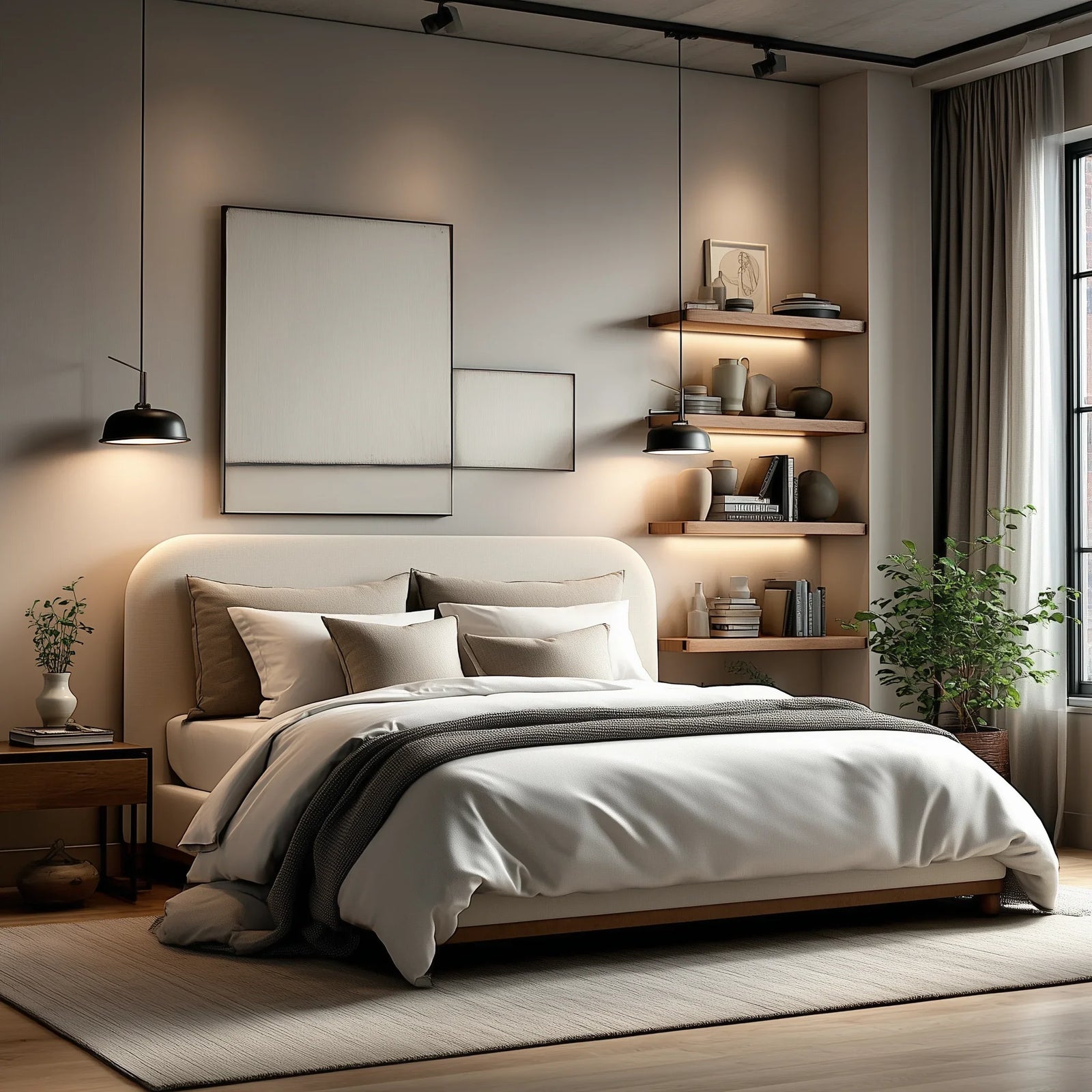 Salted Oak Madera Upholstered Bed BEDS