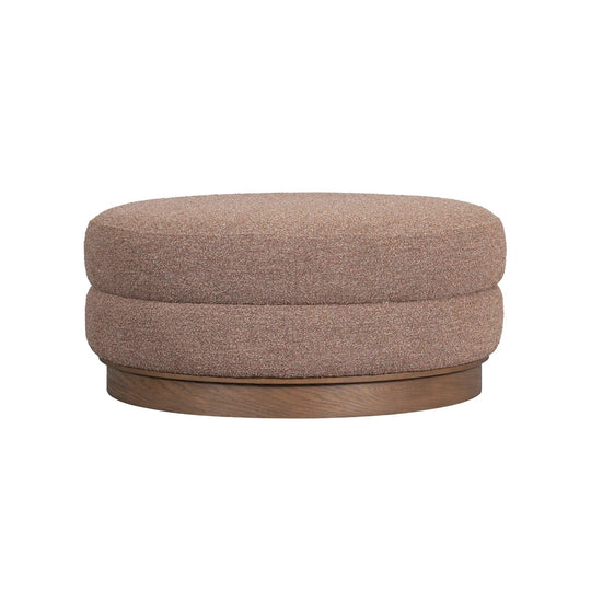 Salted Oak Yukon 42" Round Ottoman OTTOMANS, POUFS, + STOOLS
