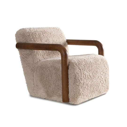 Salted Oak Muir Swivel Rocker Accent Chair ACCENT + LOUNGE CHAIRS