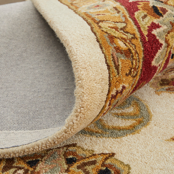 Rectangle/5' x 8'/Ivory/Red