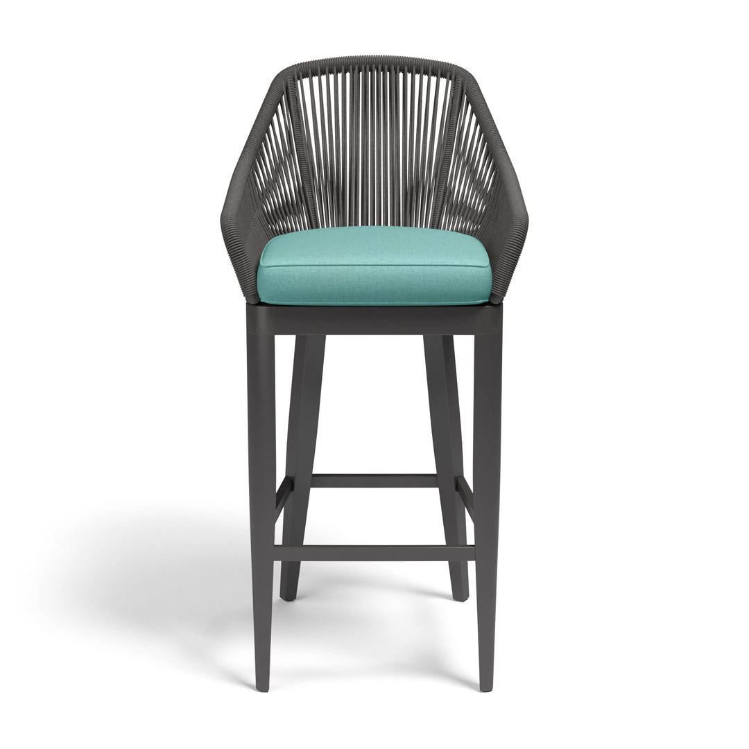 Milano Barstool in Dupione Celeste w/ Self Welt