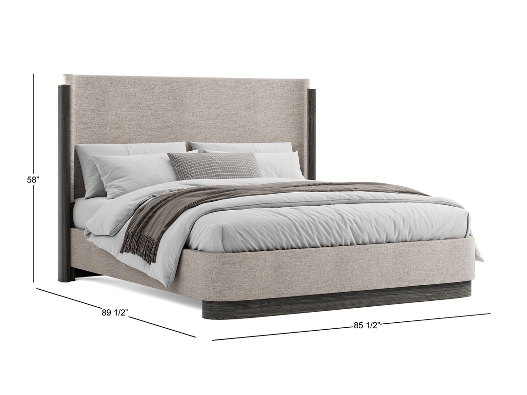 Keaton Black King Upholstered Panel Bed - B6614-65