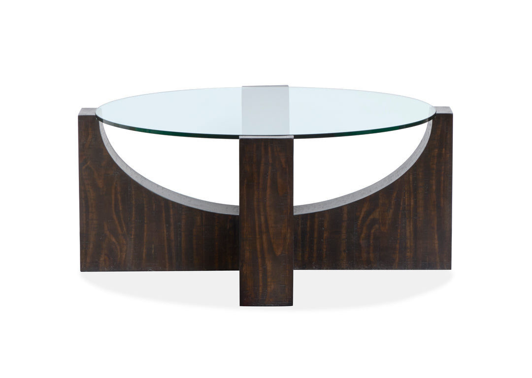 Beckham Rustic Tavern Round Cocktail Table With Casters - T6336-45