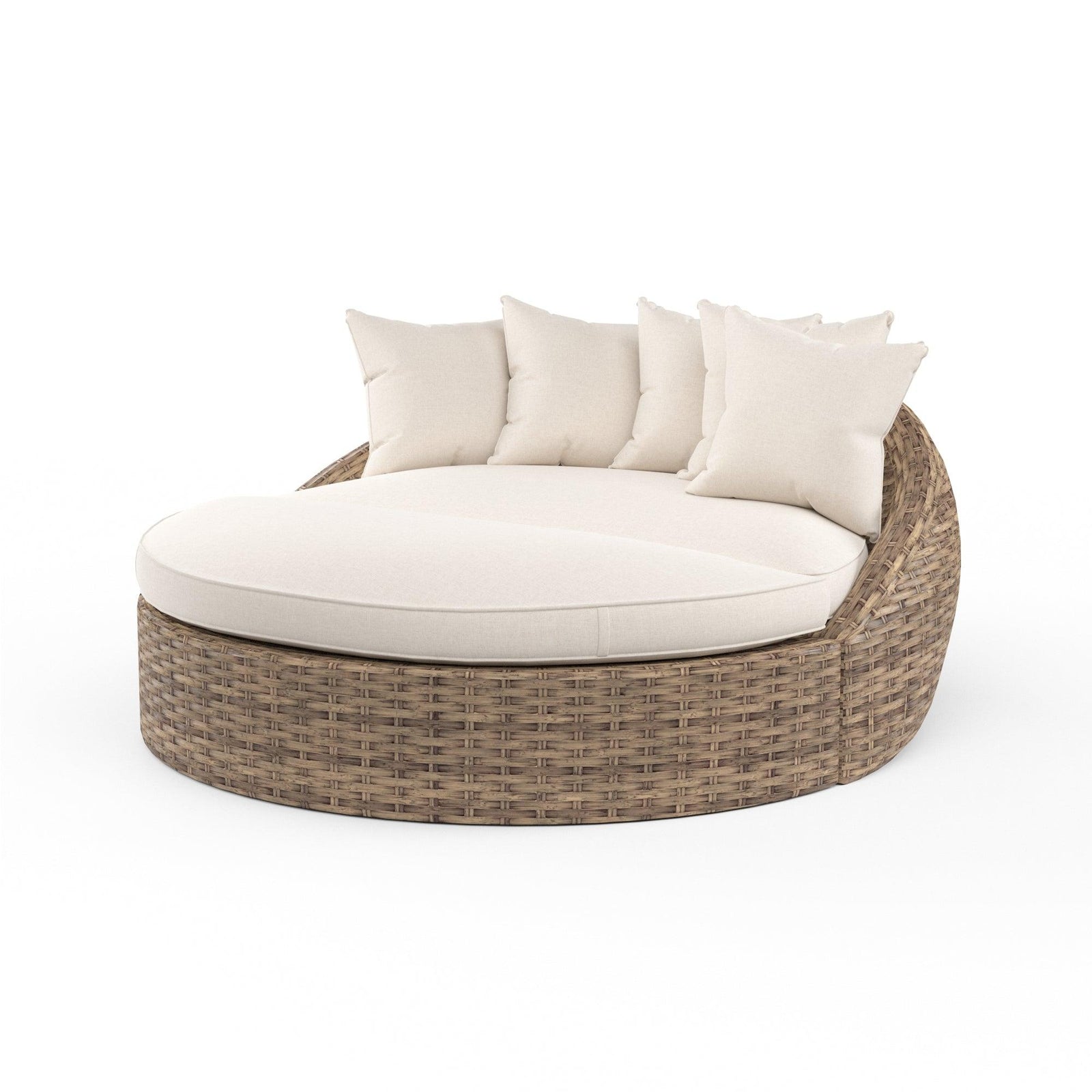 Sunset West Havana Round Daybed in Canvas Flax w/ Self Welt OUTDOOR SOFAS + SECTIONALS