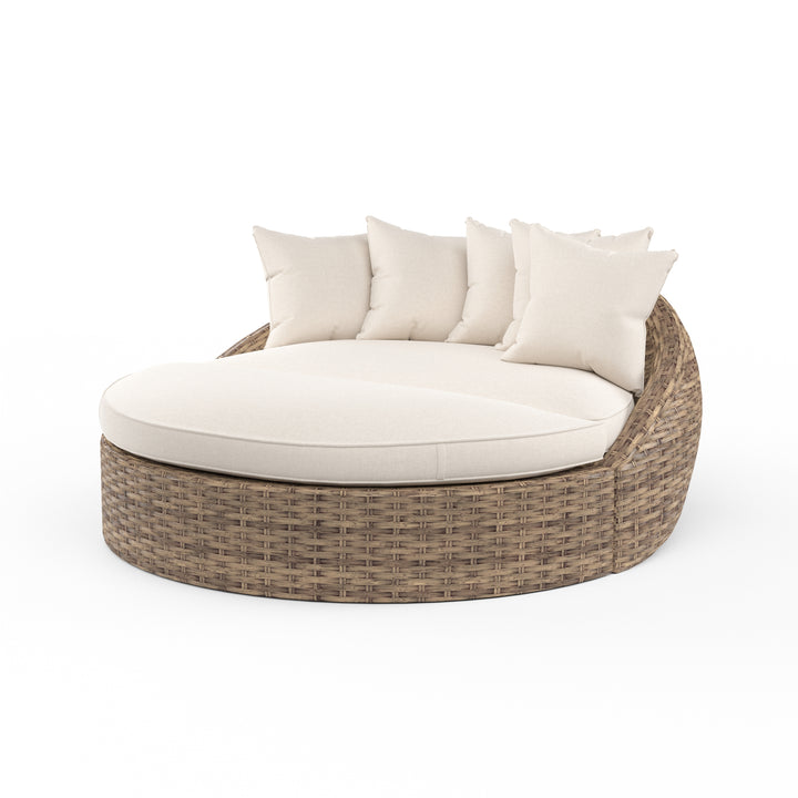 American Home Furniture | Sunset West - Havana Round Daybed in Canvas Flax w/ Self Welt