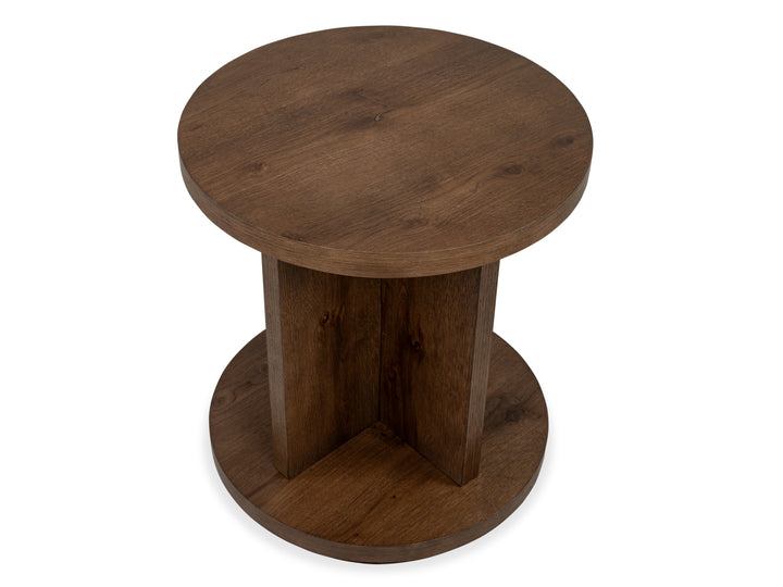 Oswald Brown Round End Table - T6576-05