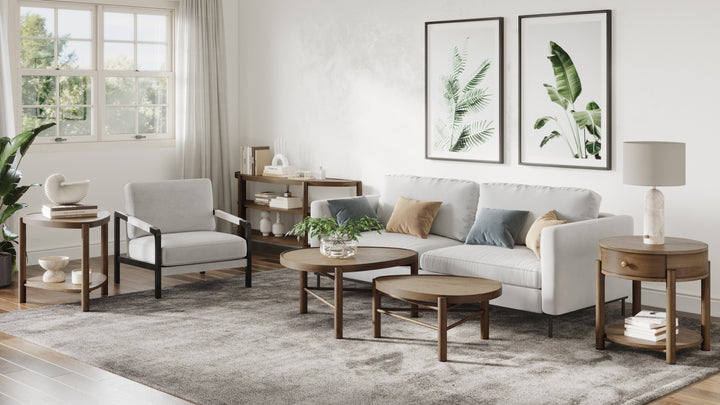 Hadleigh Brown Honey Demilune Sofa Table - T5558-75