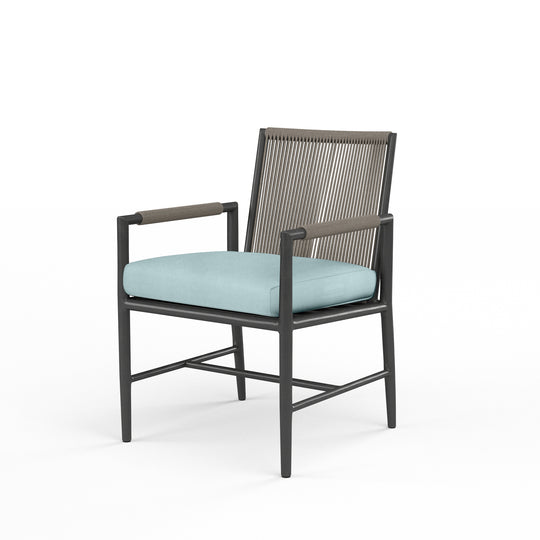 Pietra Dining Chair in Dupione Celeste, No Welt