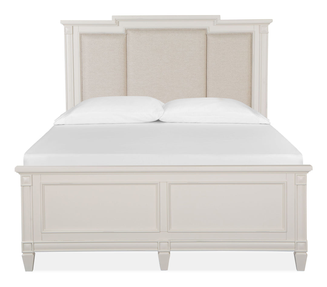Willowbrook Egg Shell White Queen Panel Upholstered Bed - B5324-55