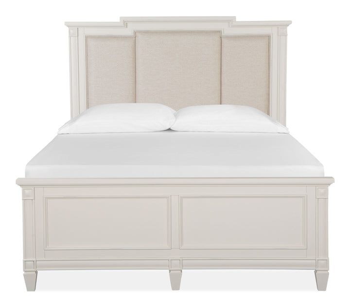 Willowbrook Egg Shell White Queen Panel Upholstered Bed - B5324-55