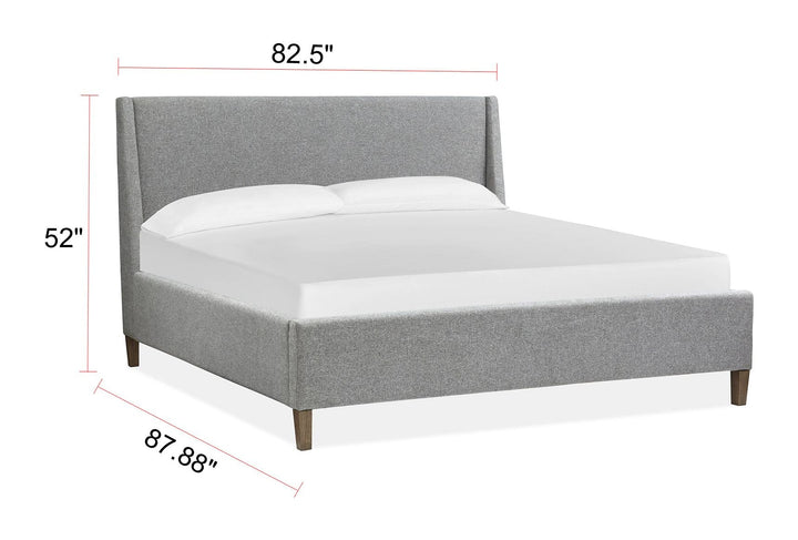 Lindon Belgian Wheat And Coffee Bean Grey Upholstered Island Bed
