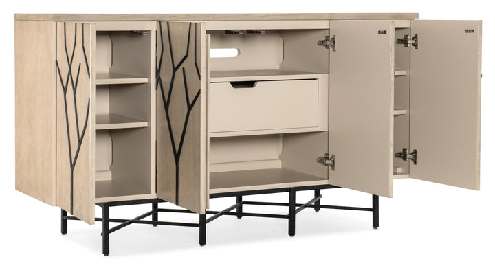 American Home Furniture Hooker Furniture Melange Branched Four Door Entertainment Credenza