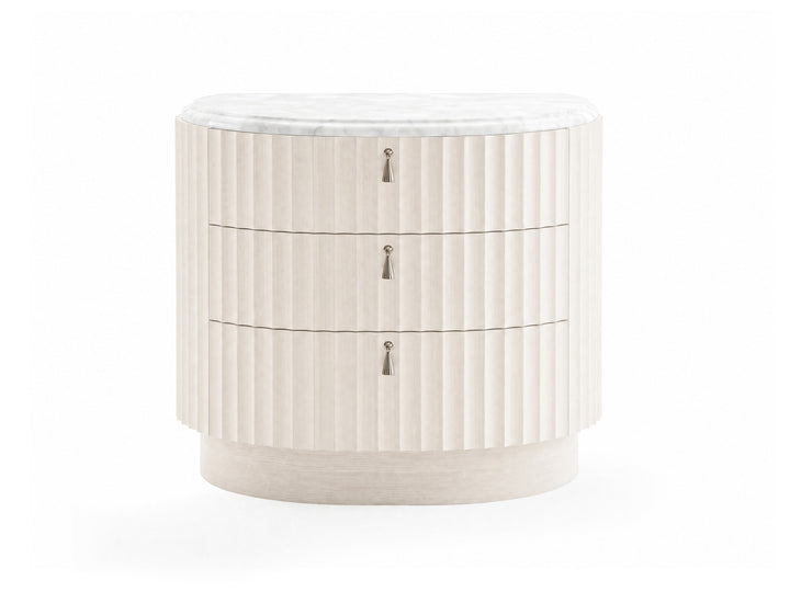 Vivienne Whisper White Drawer Nightstand - BP448-140
