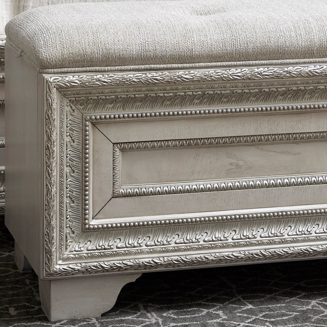 Camila Creamy White Storage Bed Bench - P269132S
