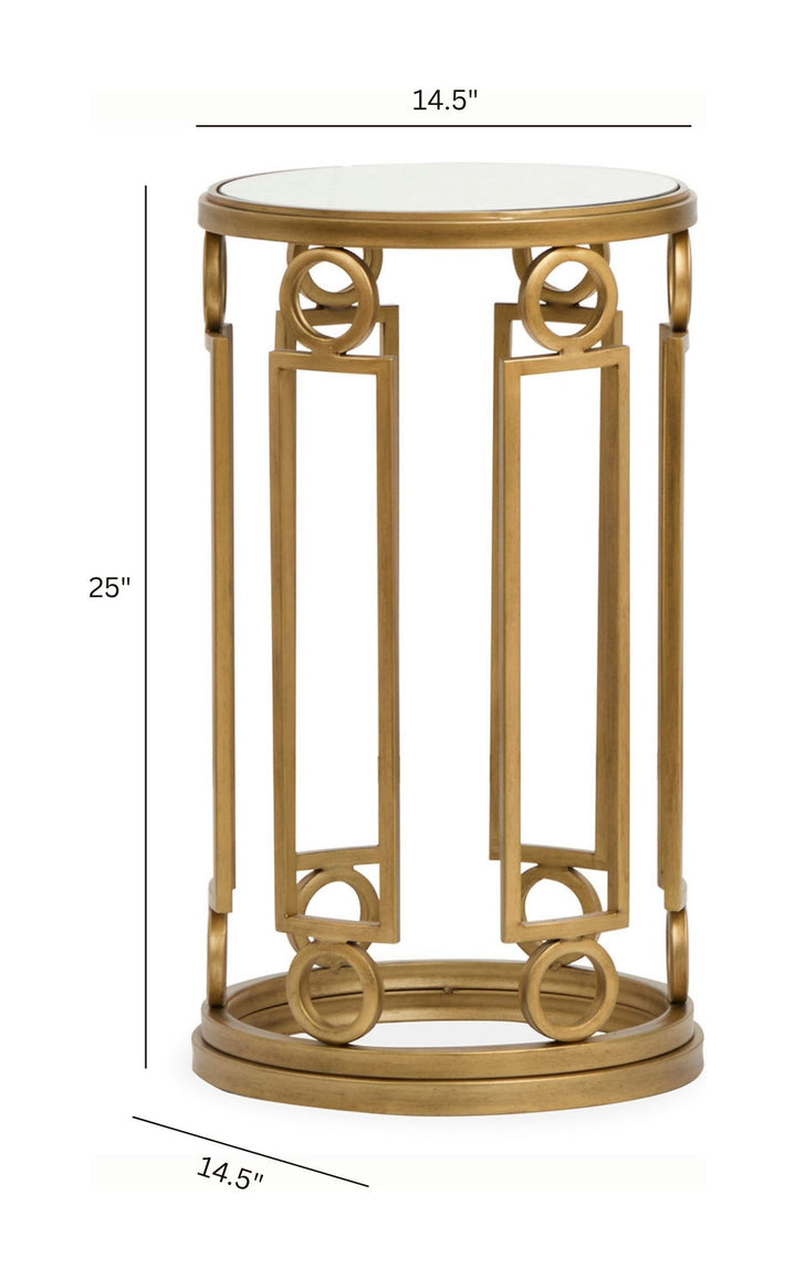 Lorena Burnished Brass Round Accent Table - T6300-35