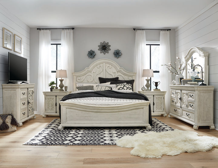 Bronwyn Alabaster Queen Shaped Panel Bed - B4436-55