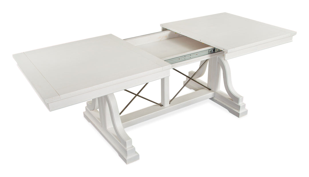 Heron Cove Chalk White And Dovetail Grey Extendable Trestle Dining Table - D4400-25