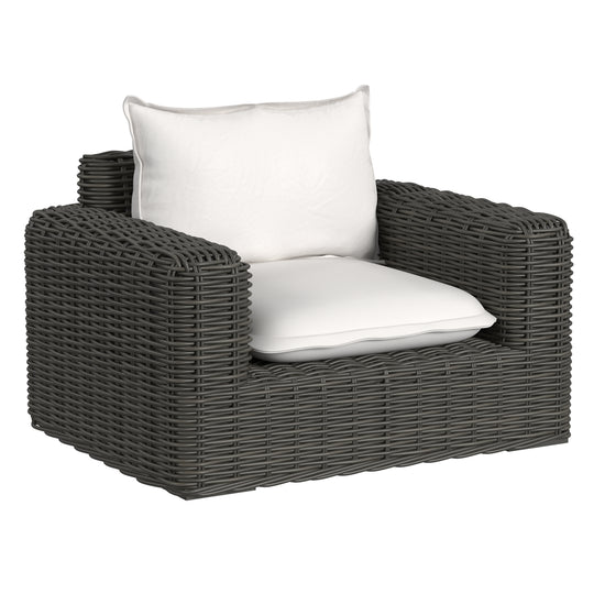 Cabo Oversized Club Chair in Soothe Pearl w/ Flange Welt