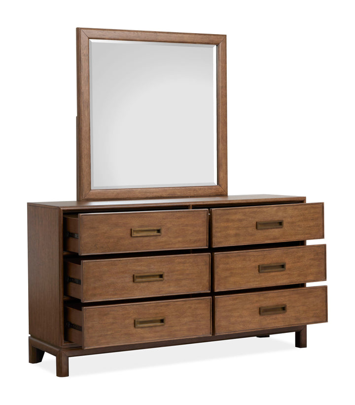 Ridgefield Russet Double Drawer Dresser With Landscape Mirror - B6436-2240
