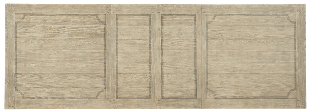 American Home Furniture Hooker Furniture Ciao Bella 84in Trestle Table with 2-18in Leaves-Flaky White/Black