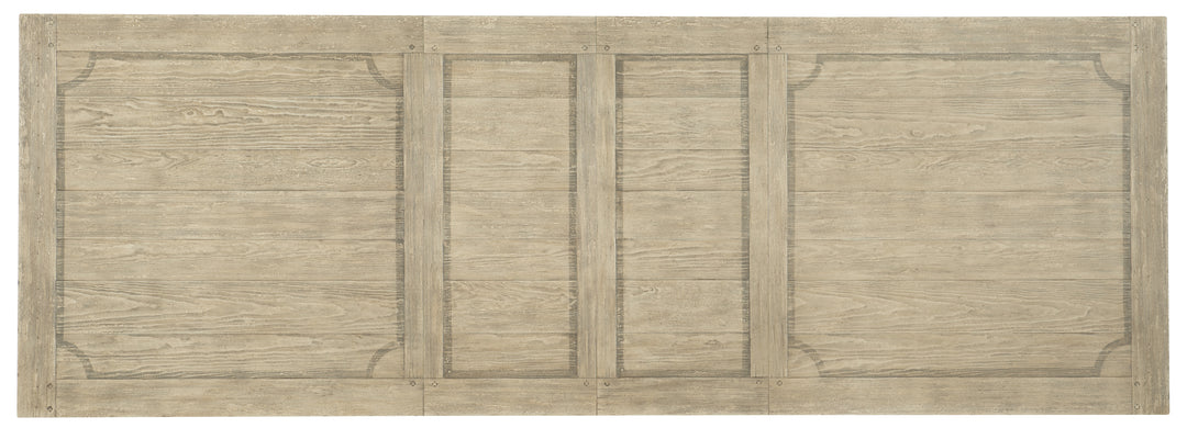 American Home Furniture Hooker Furniture Ciao Bella 84in Trestle Table with 2-18in Leaves-Flaky White/Black