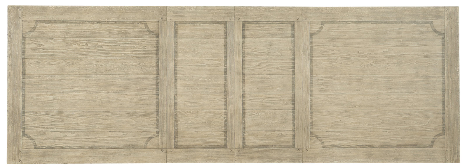 American Home Furniture Hooker Furniture Ciao Bella 84in Trestle Table with 2-18in Leaves-Flaky White/Black