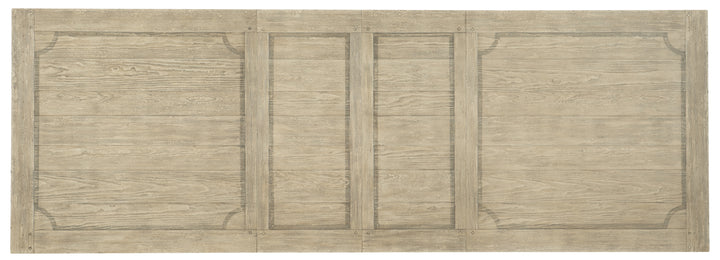 American Home Furniture Hooker Furniture Ciao Bella 84in Trestle Table with 2-18in Leaves-Flaky White/Black