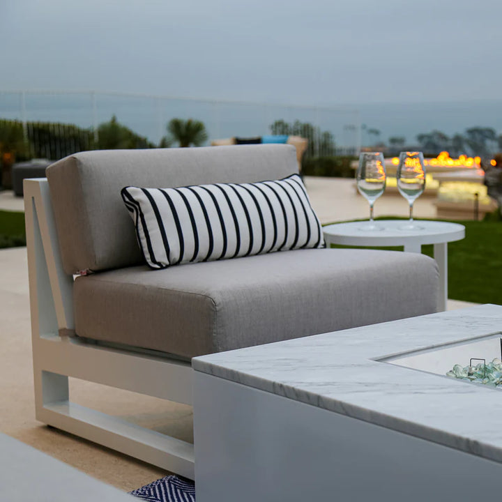 Newport Armless Club Chair in Canvas Skyline, No Welt
