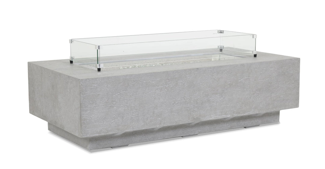 American Home Furniture | Sunset West - Gravelstone Rectangle Fire Table Glass Surround