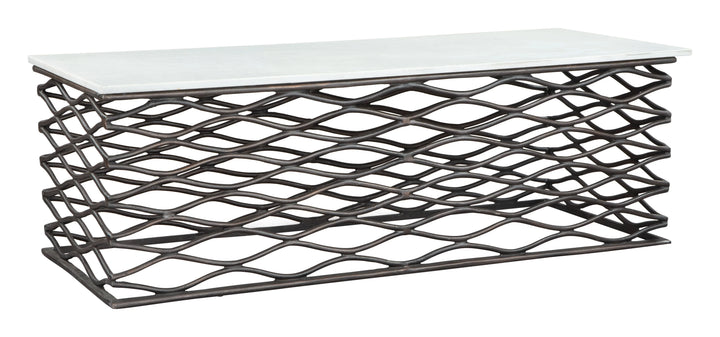 Duchess Coffee Table White & Antique Bronze - AmericanHomeFurniture