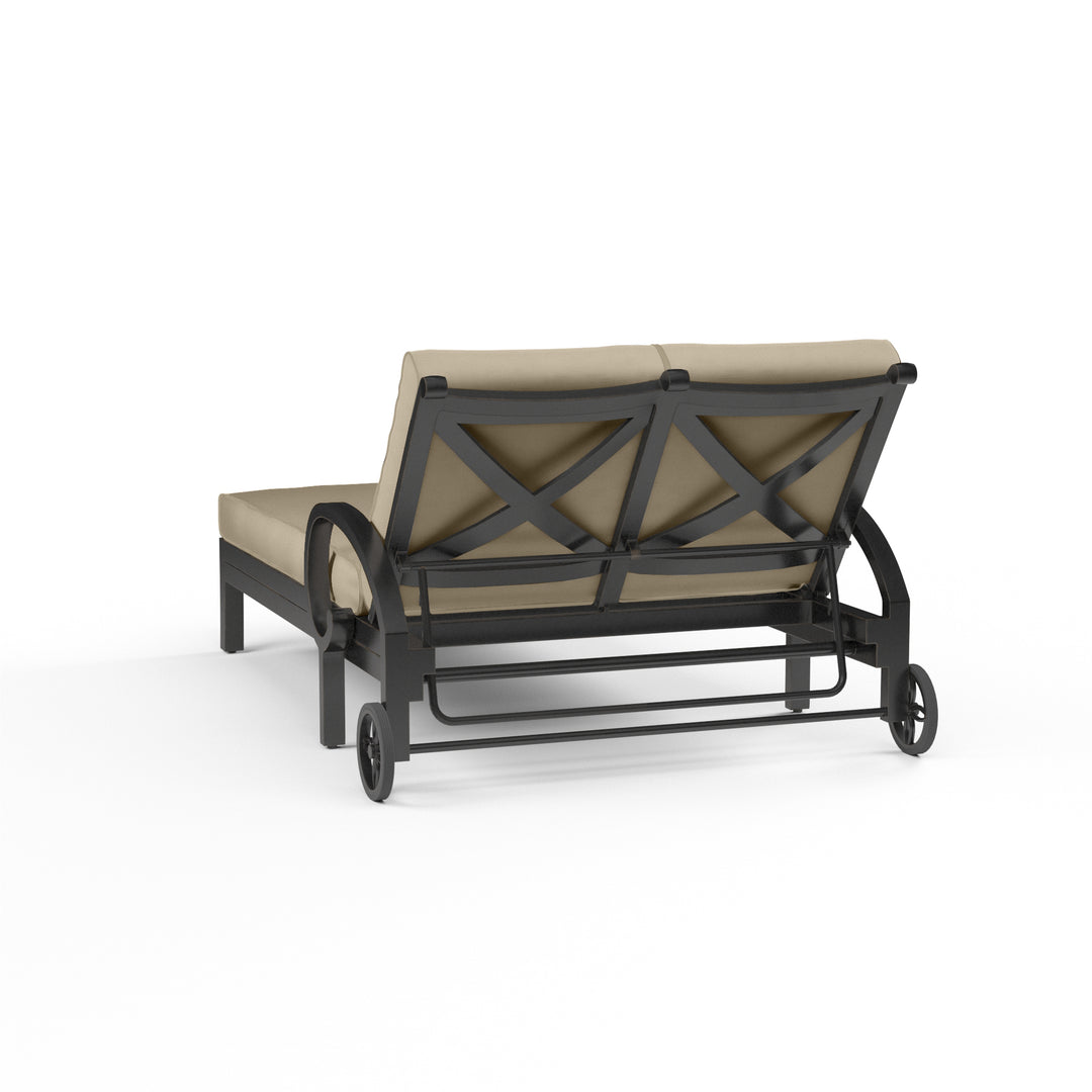 Monterey Double Chaise in Linen Stone w/ Selt Welt
