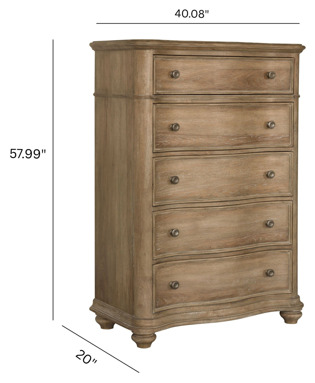Weston Hills Flax Seed 5 Drawer Chest - P293124