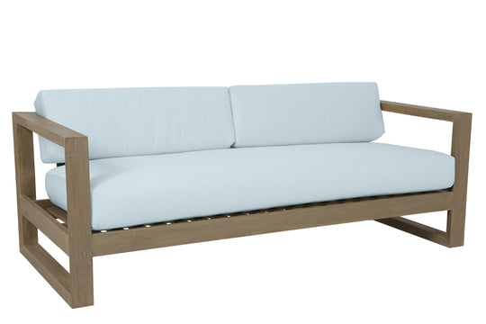 Coastal Teak Sofa in Canvas Skyline, No Welt