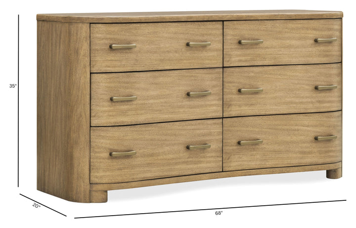 Leeza Brown Double Drawer Dresser - BP432-100